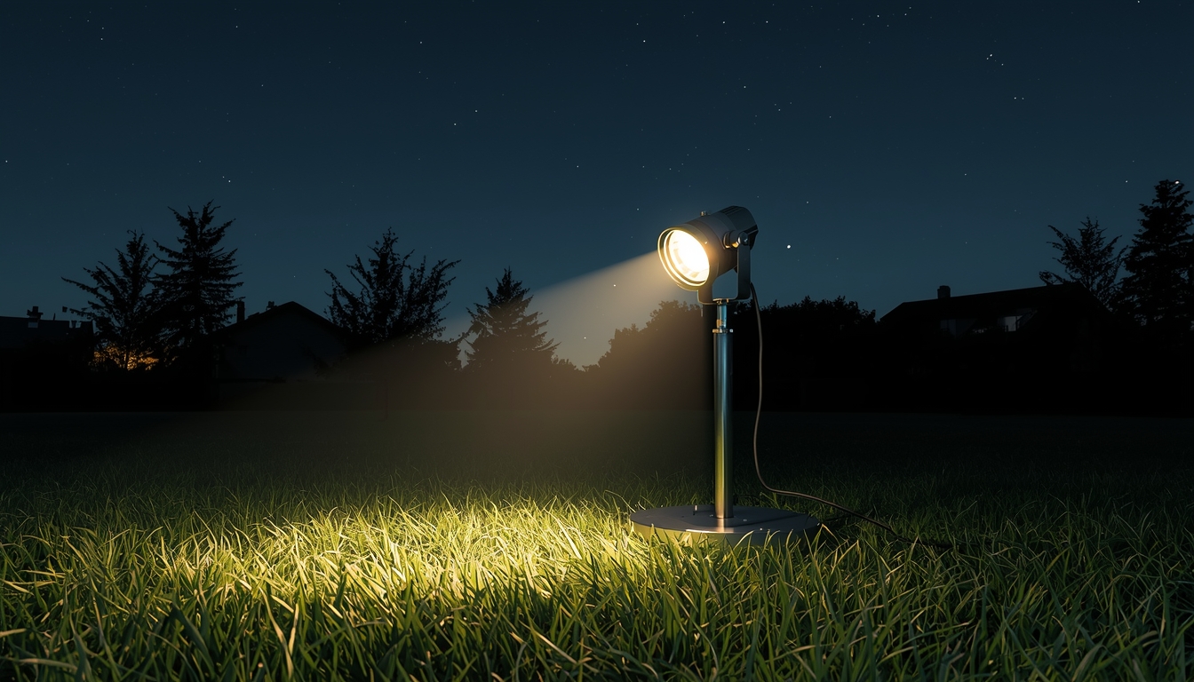 Outdoor spotlight for garden features at thakreonchun